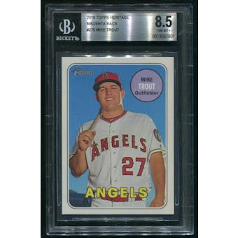 2018 Topps Heritage #275 Mike Trout Magenta Back /10 BGS 8.5 (NM-MT+)