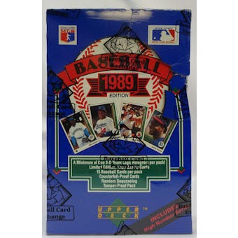 1989 Upper Deck High Series Hobby Box (BBCE) (FASC) (Reed Buy)