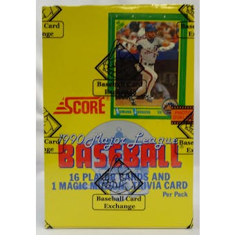 1990 Score Baseball Hobby Box BBCE FASC (Reed Buy)