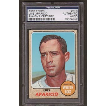 1968 Topps Luis Aparicio #310 Autographed Card PSA Slabbed (4957)