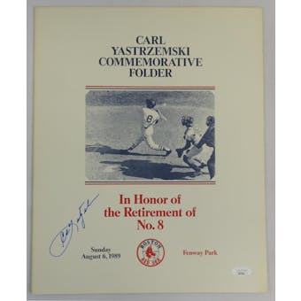Carl Yastrzemski Autographed Boston Red Sox Commemorative Folder JSA RR77040 (Reed Buy)
