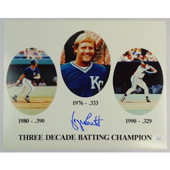 George Brett KC Royals 11x16 Autographed 3 Decade Batting Champ Poster JSA RR77028 (Reed Buy)