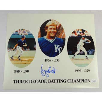 George Brett KC Royals 11x16 Autographed 3 Decade Batting Champ Poster JSA RR77027 (Reed Buy)