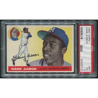 1955 Topps Baseball #47 Hank Aaron PSA 5 (EX)