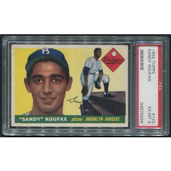 1955 Topps Baseball #123 Sandy Koufax Rookie PSA 6 (EX-MT)