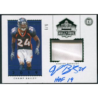 2019 Panini Encased #8 Champ Bailey Hall of Fame Emerald Patch Auto #5/5