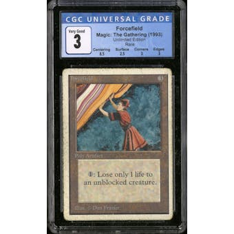 Magic the Gathering Unlimited Forcefield CGC 3 HEAVY PLAY (HP)