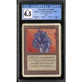 Magic the Gathering Unlimited Gauntlet of Might CGC 4.5 HEAVY PLAY (HP)