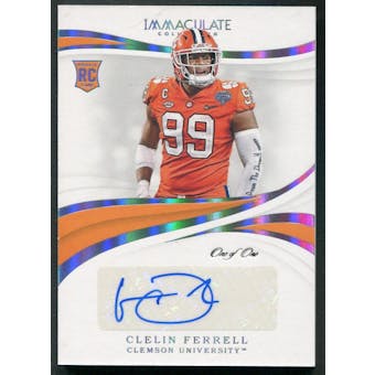 2019 Immaculate Collection Collegiate #66 Clelin Ferrell Platinum Rookie Auto #1/1