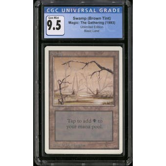 Magic the Gathering Unlimited Swamp (Brown Tint) CGC 9.5 GEM MINT