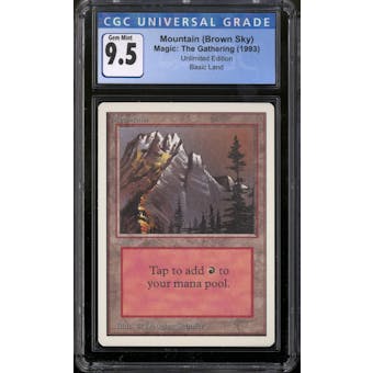 Magic the Gathering Unlimited Mountain (Brown Sky) CGC 9.5 GEM MINT