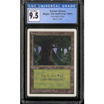 Magic the Gathering Unlimited Forest (Eyes) CGC 9.5 GEM MINT