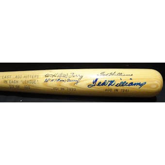 Bill Terry/Ted Williams Autographed Louisville Slugger Bat  JSA XX07541 (Reed Buy)