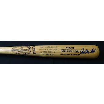 Carlton Fisk Autographed Louisville Slugger "Only Catcher to Play in 4 Decades" #/100 JSA RR92624 (Reed Buy)