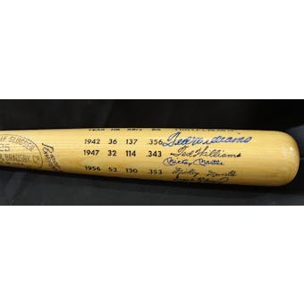 Williams/Mantle/Robinson/Yastrzemski Autographed Louisville Slugger JSA XX07573 (Reed Buy)