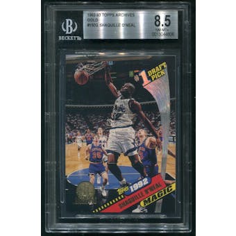 1992/93 Topps Archives #150G Shaquille O'Neal Gold Rookie BGS 8.5 (NM-MT+)