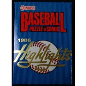 1986 Donruss Highlights Baseball Factory Set (Reed Buy)