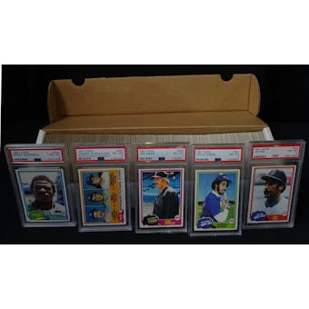 1981 Topps Baseball Complete Set (Henderson,Gibson,Valenzuela,Baines,Rice all PSA 8) (Reed Buy)