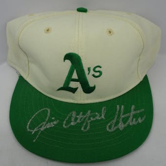 Jim Catfish Hunter Autographed Oakland Athletics Fitted Baseball Hat (7 5/8) JSA RR92237 (Reed Buy)