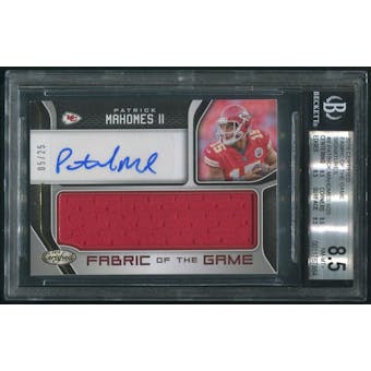 2018 Certified #8 Patrick Mahomes II Fabric of the Game Jersey Auto #05/25 BGS 8.5 (NM-MT+)