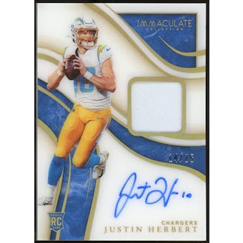 2020 Immaculate Collection Rookie Signature Patches Gold #ISP3 Justin Herbert #/25 (Reed Buy)