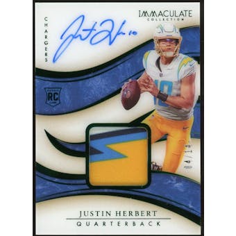 Z 2020 Immaculate Collection RPA Premium Edition (FOTL) #103 Justin Herbert #/14 (Reed Buy)