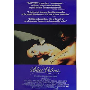 Blue Velvet 27x40 David Lynch JSA Autograph Movie Poster