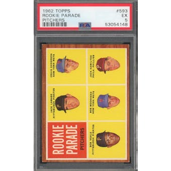 1962 Topps #593 Rookie Parade Pitchers PSA 5 *4148 (Reed Buy)