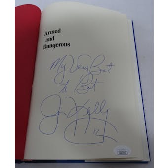 Jim Kelly Autographed Hardcover Book "Armed & Dangerous" (pers.) JSA RR92278 (Reed Buy)