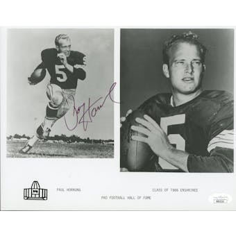 Paul Hornung Hall of Fame Autographed 8x10 B&W Photo JSA RR92316 (Reed Buy)