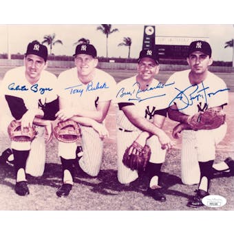 Clete Boyer/Tony Kubek/Bobby Richardson/Joe Pepitone Yankees Autographed 8x10 Photo JSA RR92288 (Reed Buy)