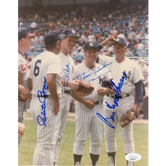 Moose Skowron/Clete Boyer/Tony Kubek/Bobby Richardson Yankees Autographed 8x10 Photo JSA RR92287 (Reed Buy)