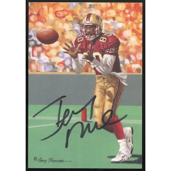 Jerry Rice Autographed Goal Line Art Card JSA RR92366 (Reed Buy)