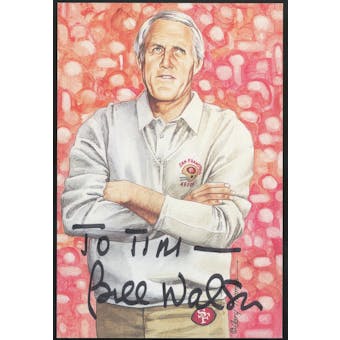 Bill Walsh Autographed Goal Line Art Card (pers.) JSA RR92337 (Reed Buy)