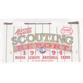 1994 Action Packed Scouting Report Baseball Hobby Box (Reed Buy)