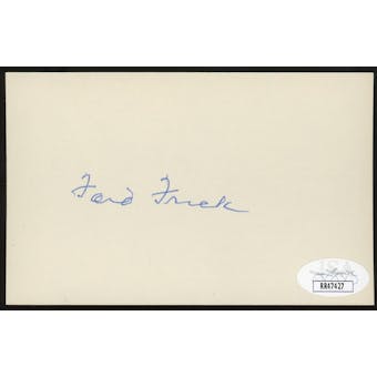 Ford Frick Autographed Index Card JSA RR47427 (Reed Buy)