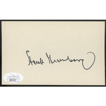 Hank Greenberg Autographed Index Card JSA RR47417 (Reed Buy)