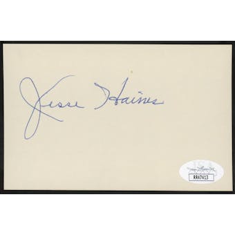 Jesse Haines Autographed Index Card JSA RR47413 (Reed Buy)