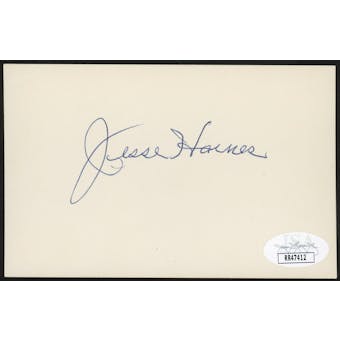 Jesse Haines Autographed Index Card JSA RR47412 (Reed Buy)