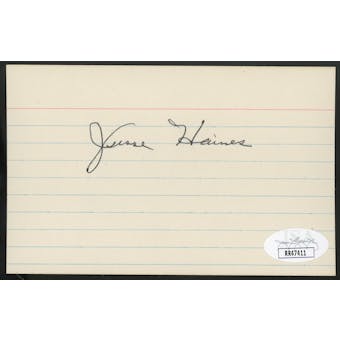 Jesse Haines Autographed Index Card JSA RR47411 (Reed Buy)
