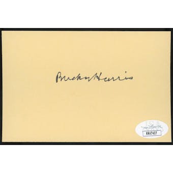 Bucky Harris Autographed Index Card JSA RR47407 (Reed Buy)