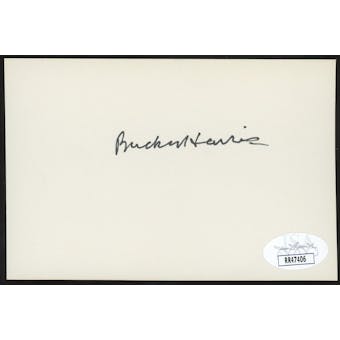 Bucky Harris Autographed Index Card JSA RR47406 (Reed Buy)