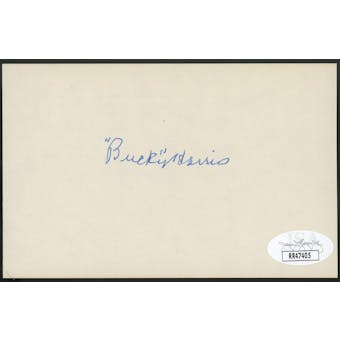 Bucky Harris Autographed Index Card JSA RR47405 (Reed Buy)
