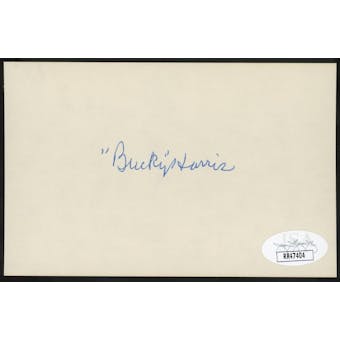 Bucky Harris Autographed Index Card JSA RR47404 (Reed Buy)