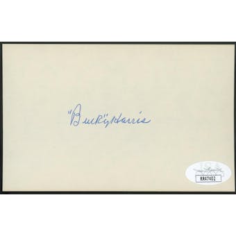 Bucky Harris Autographed Index Card JSA RR47402 (Reed Buy)