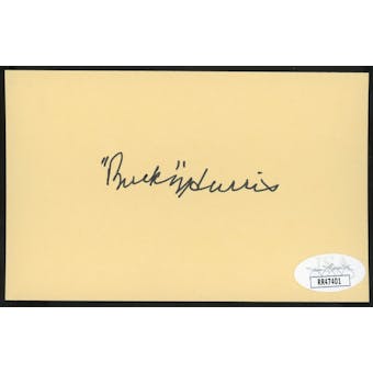 Bucky Harris Autographed Index Card JSA RR47401 (Reed Buy)
