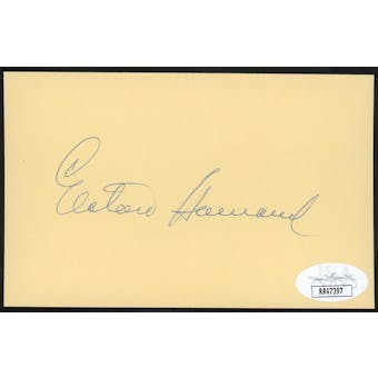 Elston Howard Autographed Index Card JSA RR47397 (Reed Buy)
