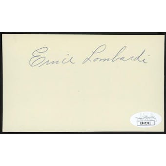 Ernie Lombardi Autographed Index Card JSA RR47392 (Reed Buy)