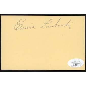 Ernie Lombardi Autographed Index Card JSA RR47391 (Reed Buy)