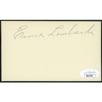 Ernie Lombardi Autographed Index Card JSA RR47389 (Reed Buy)